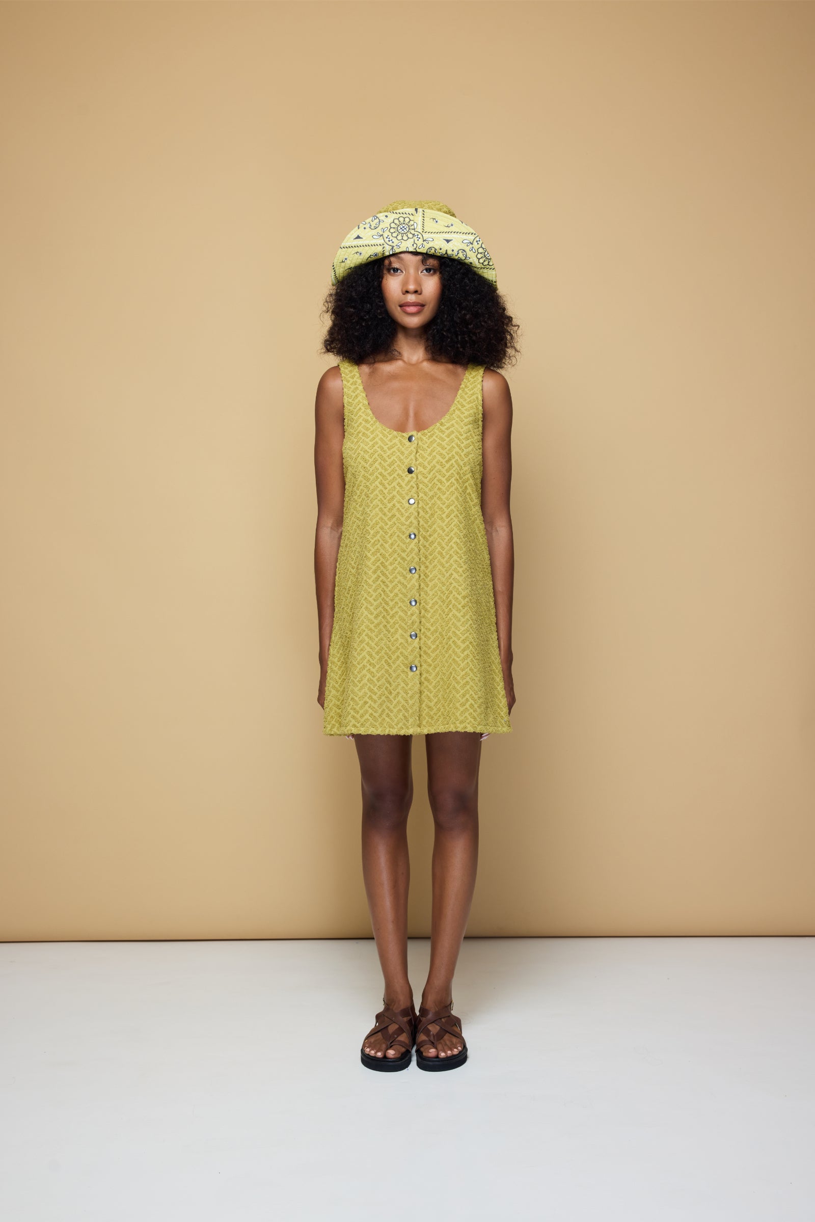 TERRINGBONE/BANDANA SUN HAT - PEAR GREEN