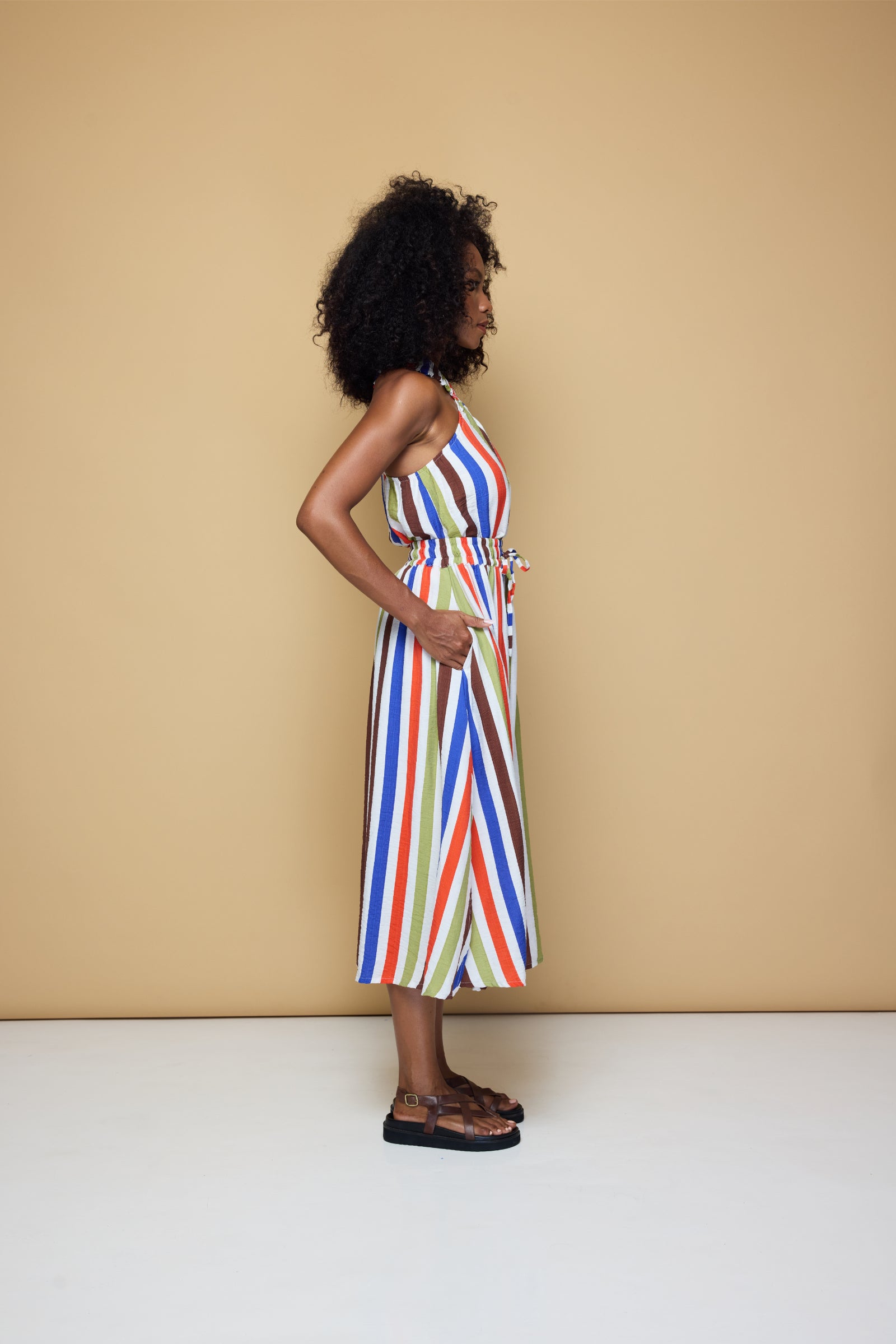 THE SUNNY SIDE UP ELASTIC CROP TOP 2.0 - COOLIO STRIPE