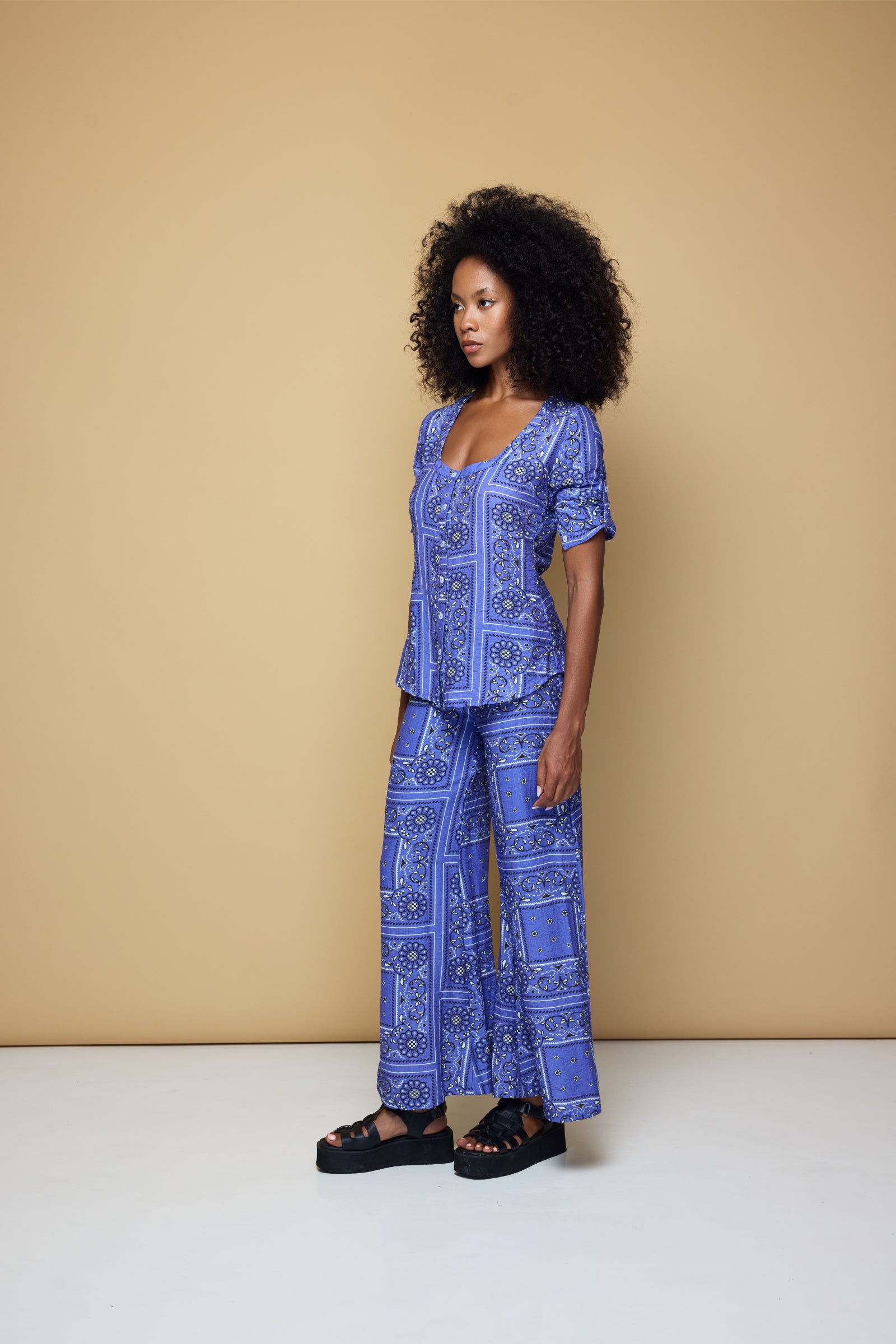 BOARDWALK PANTS 2.0 - BANDANA STATE PRINT/ BLUE