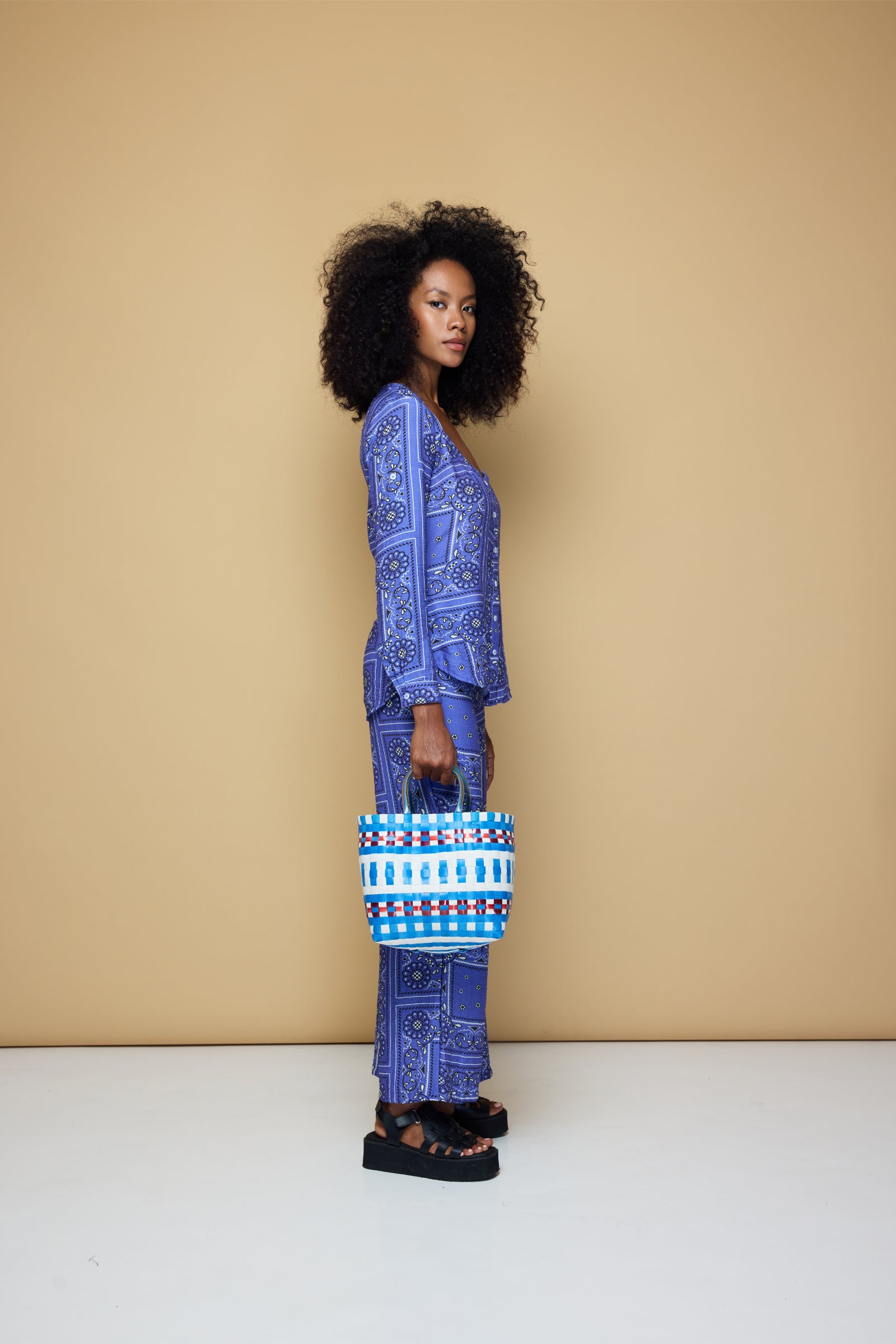 BOARDWALK PANTS 2.0 - BANDANA STATE PRINT/ BLUE