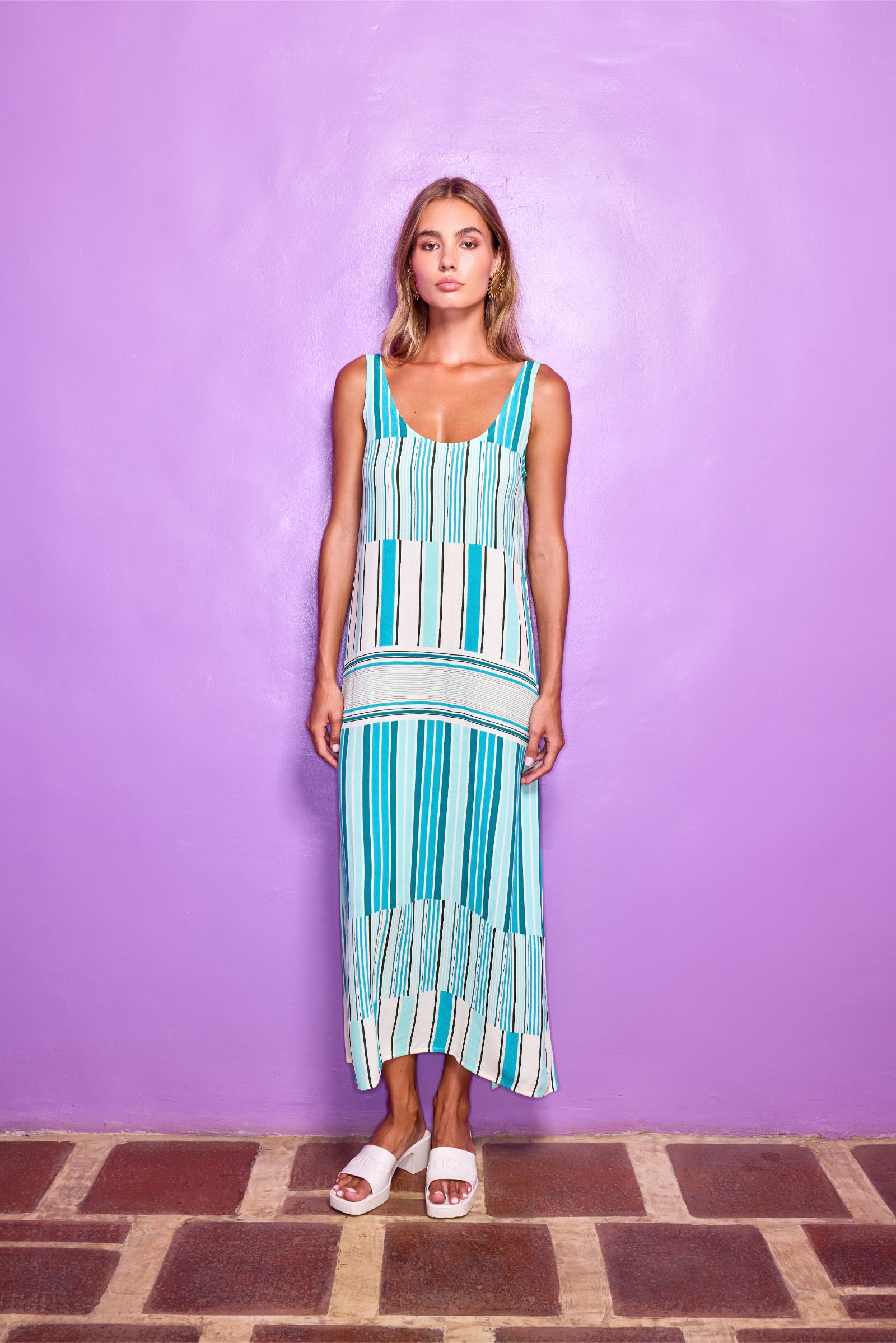 THE PAMELA DRESS - LUNA STRIPE