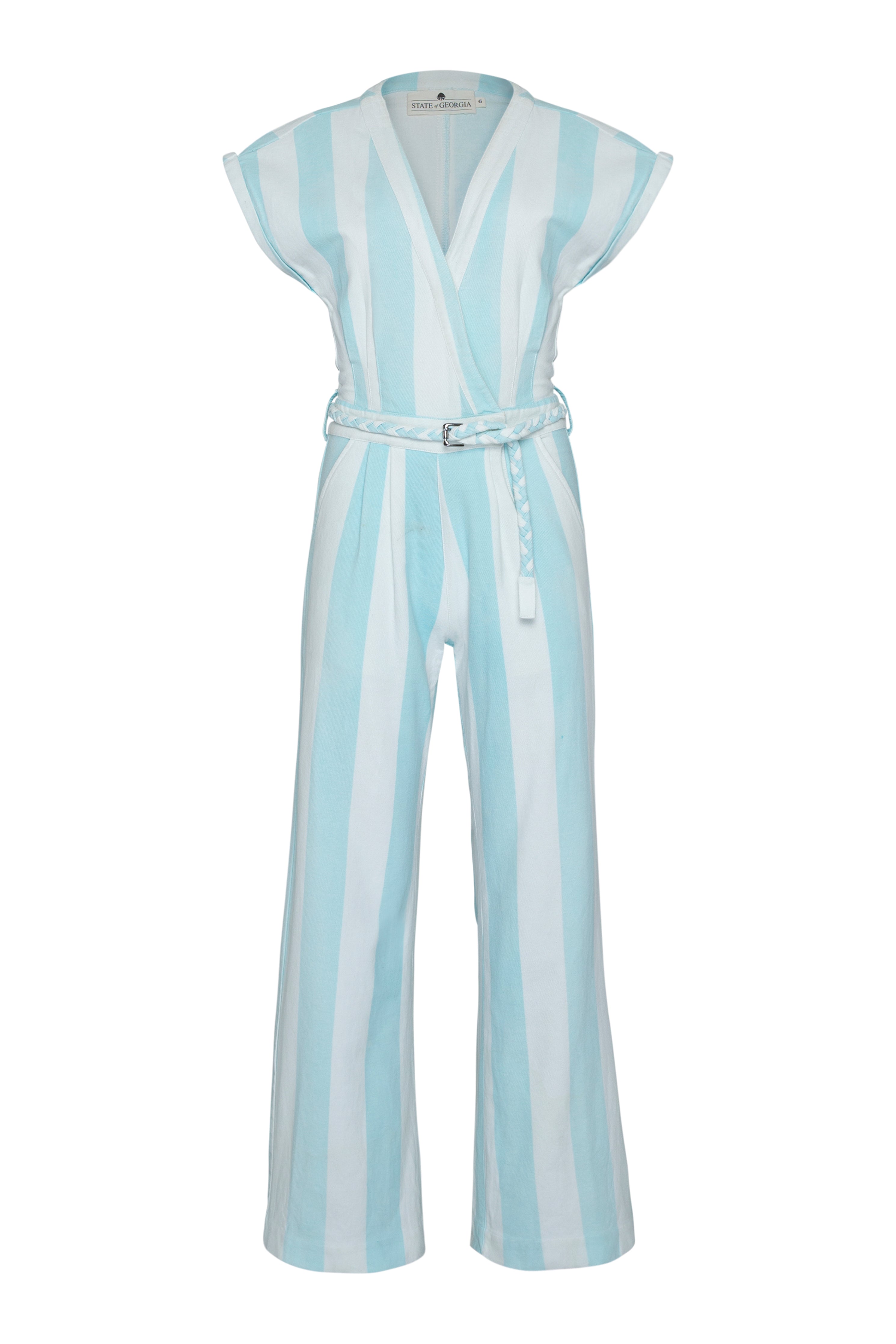 THE EUPHORIA JUMPSUIT - AQUA STRIPE