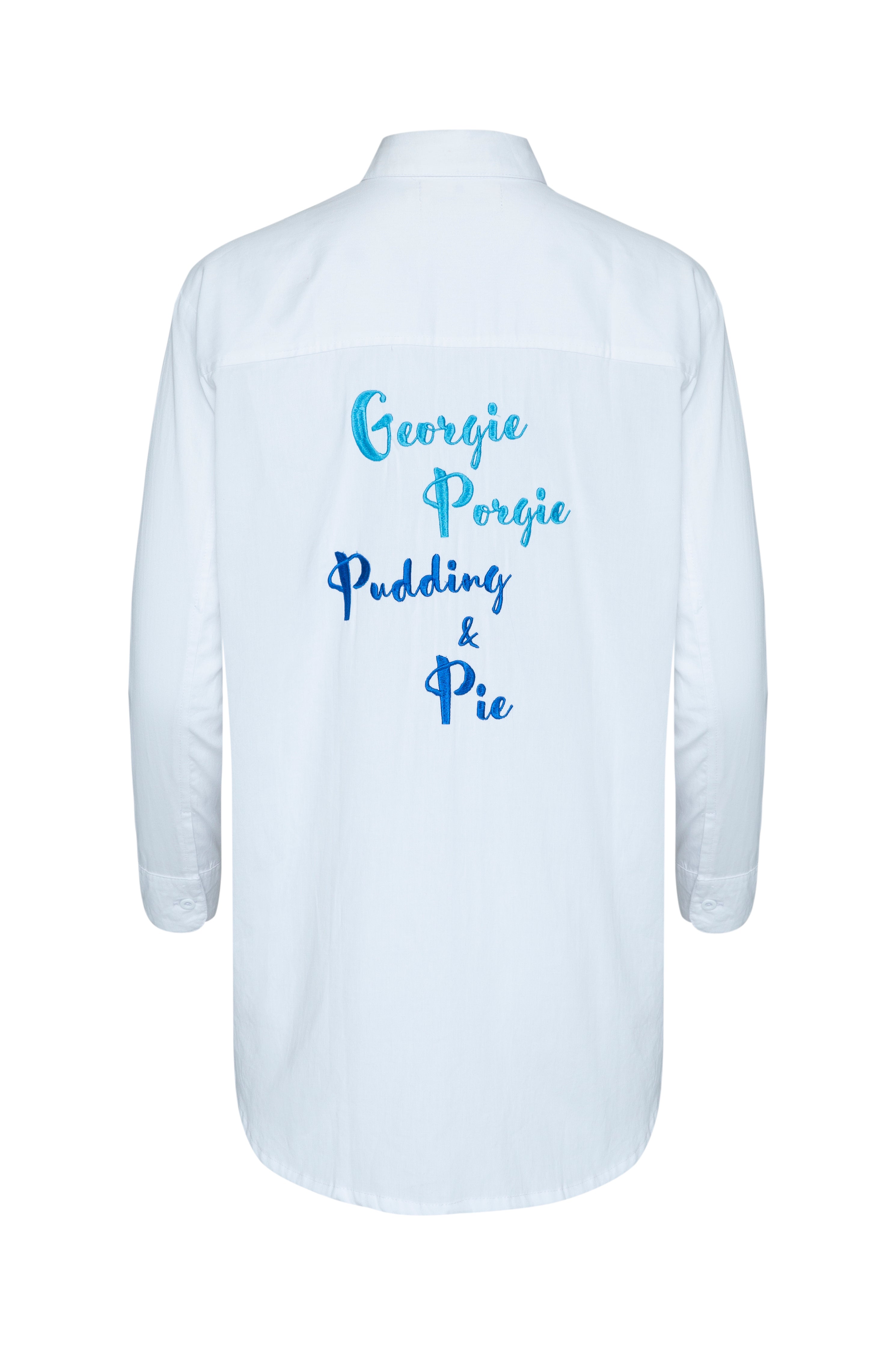 THE GEORGIE PORGIE EMBROIDERED SHIRT - WHITE