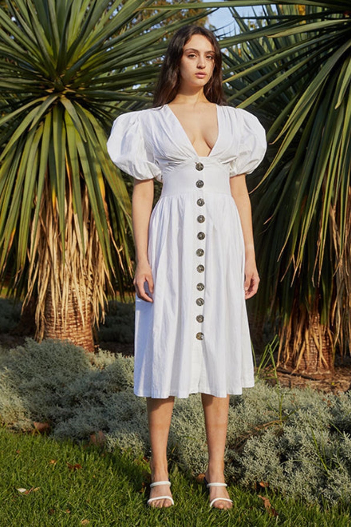 THE JAIME MIDI DRESS - WHITE