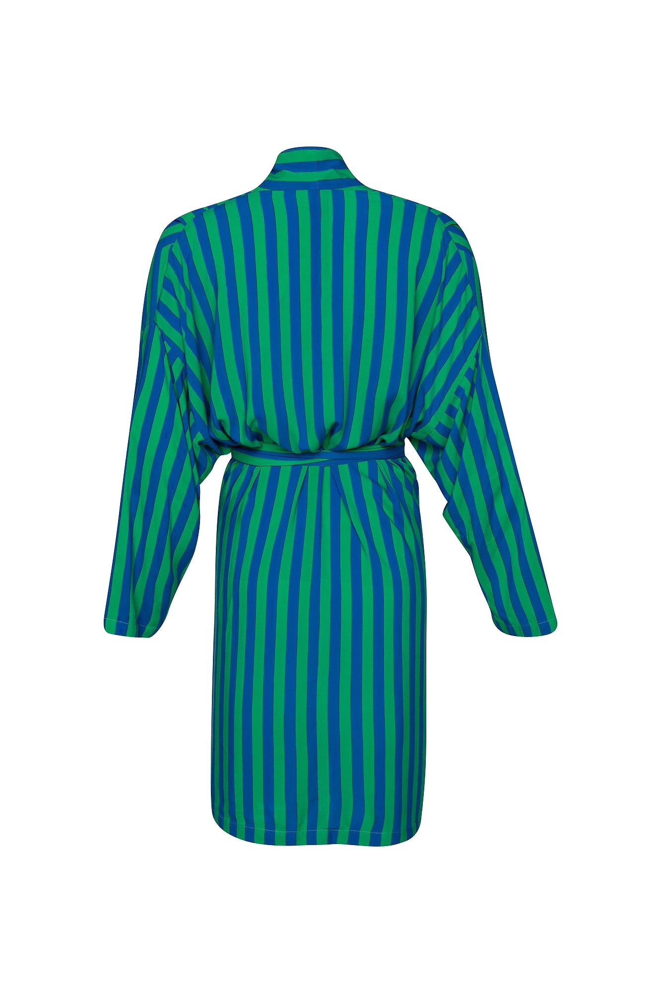 THE RISE AND SHINE  3 TIE KAFTAN DRESS  - WHIPPY STRIPE GREEN/BLUE