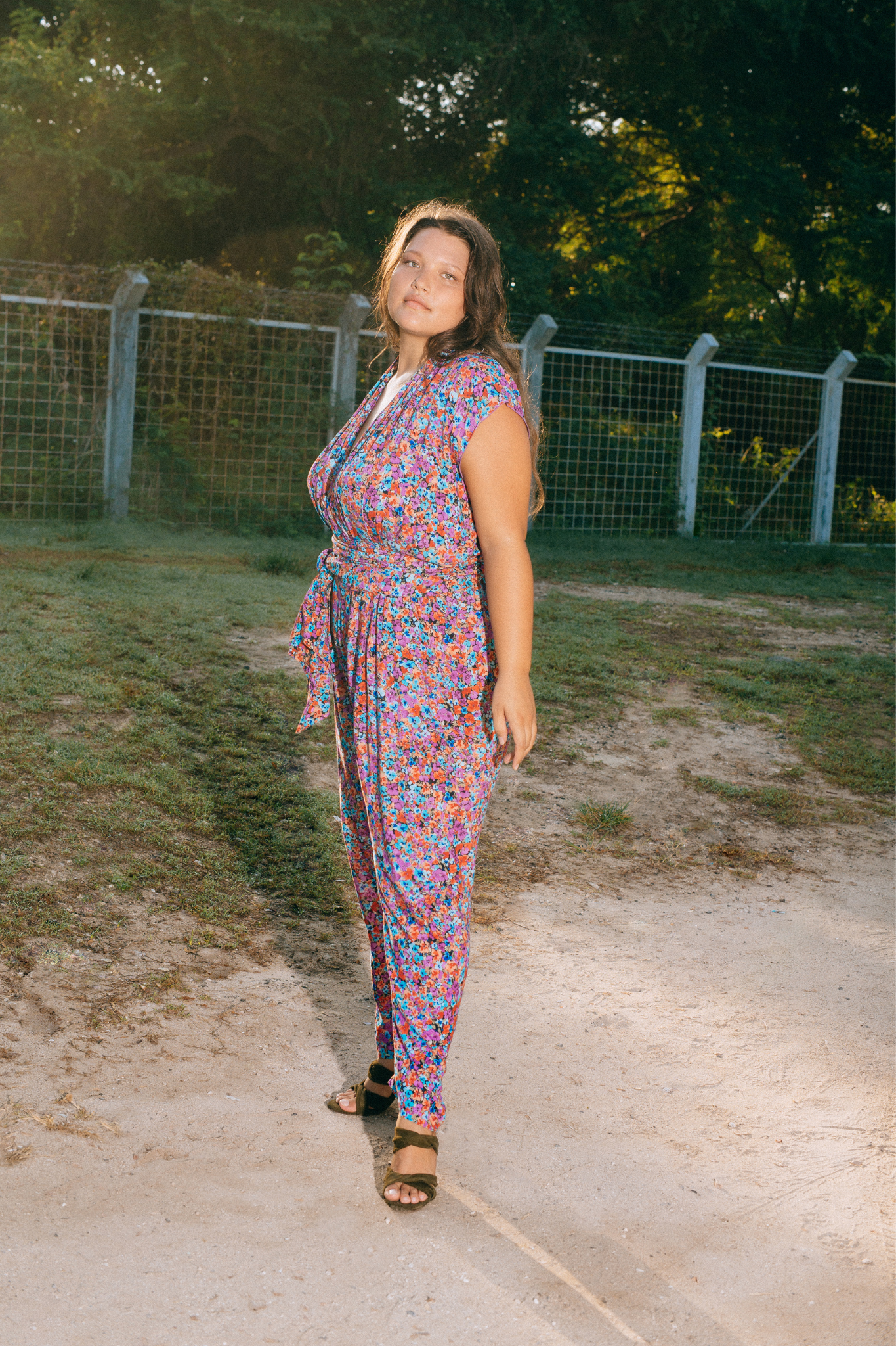 THE POINT JUMPSUIT - FLORAL EXPLOSION RASPBERRY