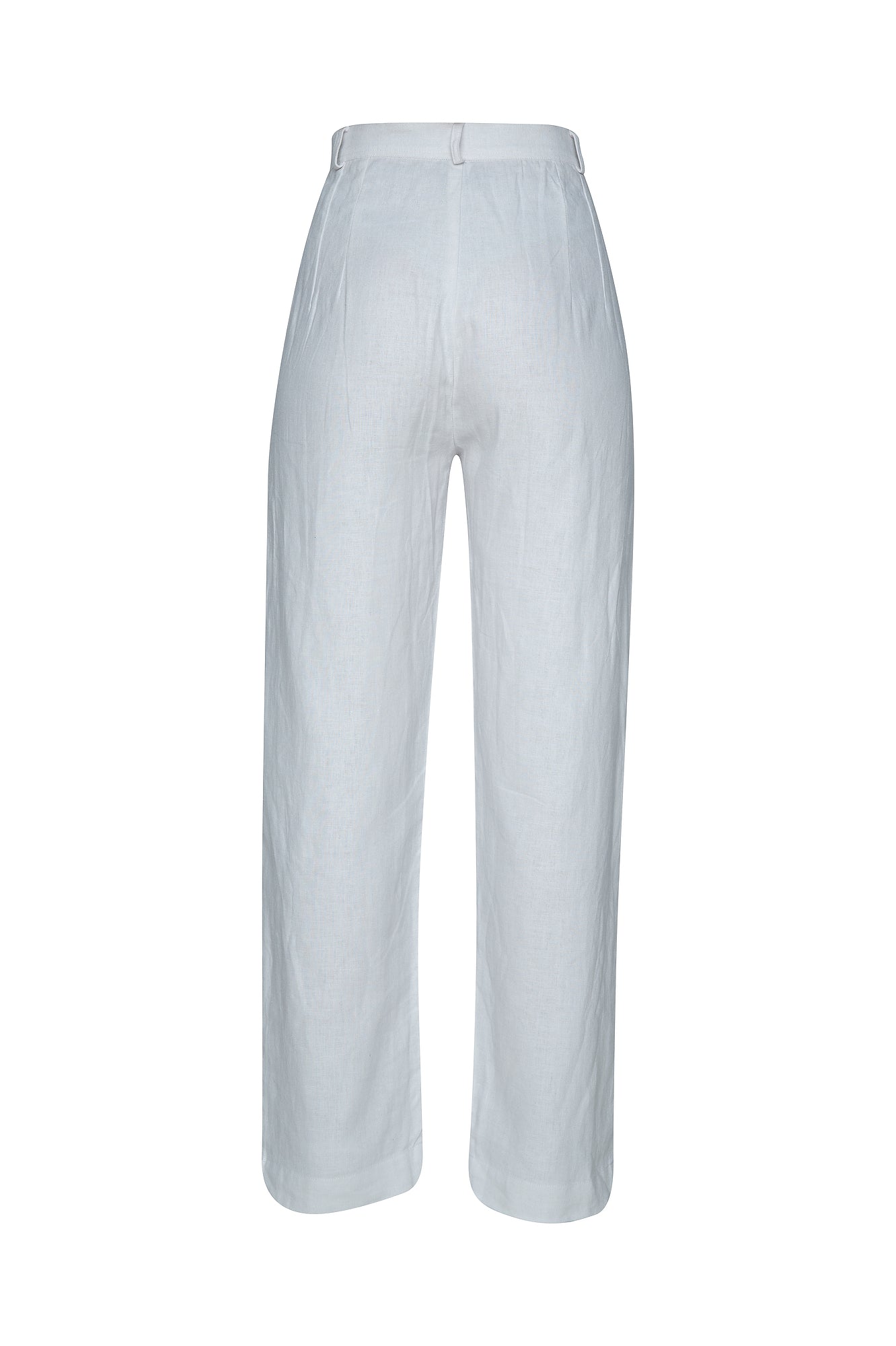 THE GRANDAD LINEN PANTS - GHOST WHITE