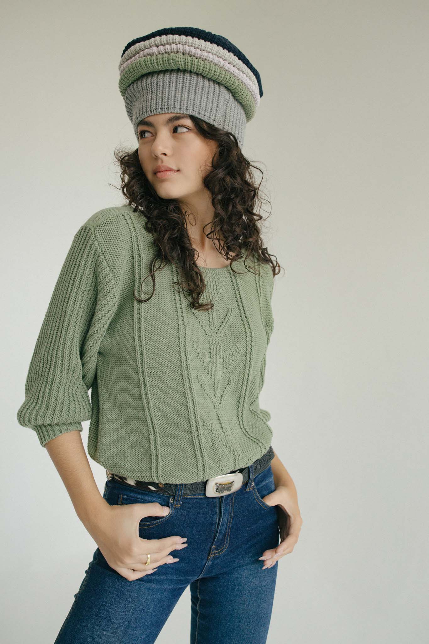 JENIFER BEALE KNIT - SAGE GREEN